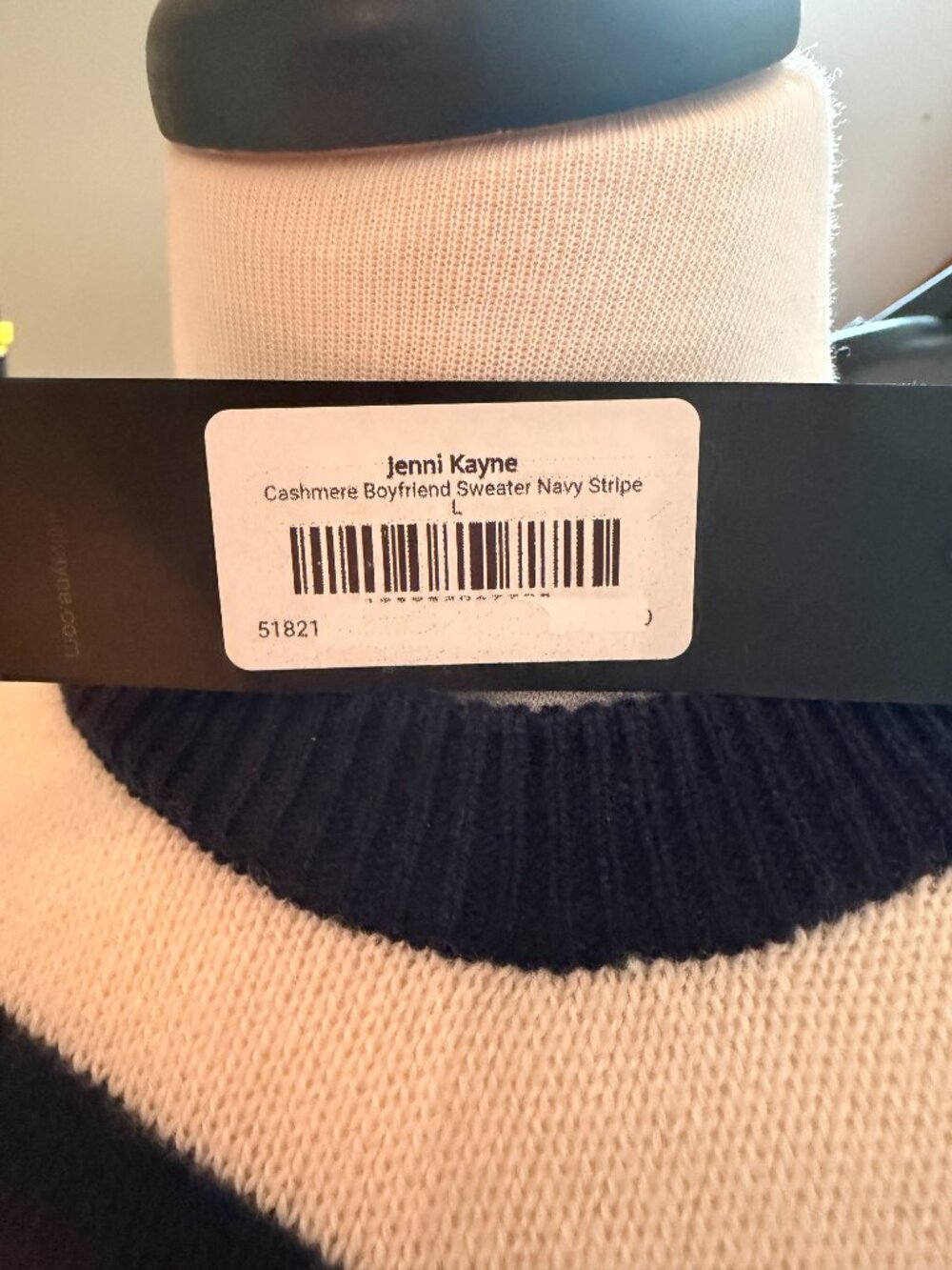 Jenni Kayne Cashmere Boyfriend Sweater in Navy Stripe - Picture 6 of 7